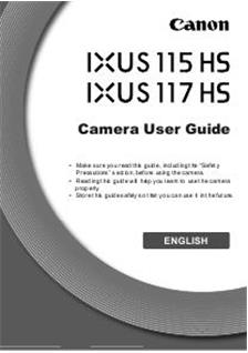 Canon Digital Ixus 115 HS manual. Camera Instructions.